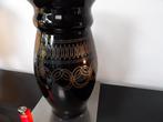Art Deco grote Doyen Vaas Incrusta, zwart opaline glas, Ophalen of Verzenden