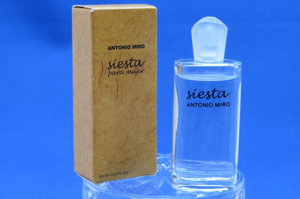 Mini - ANTONIO MIRO - Siesta para mujer - 8ml - edt - 6,9cm, Verzamelen, Ophalen of Verzenden, Zo goed als nieuw, Miniatuur, Gevuld