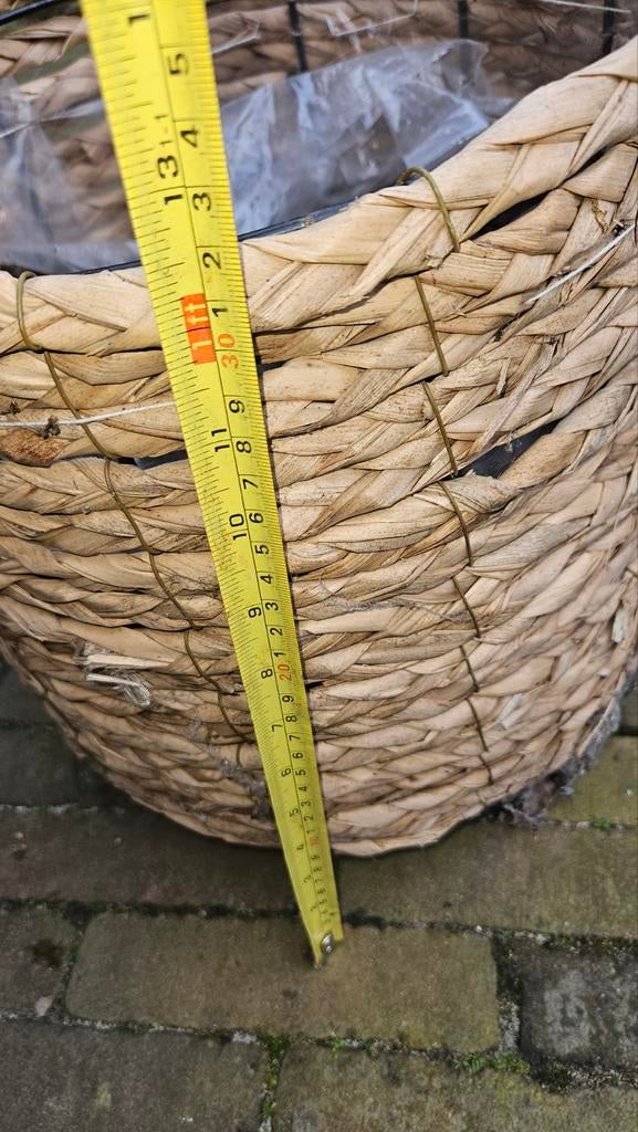 Plantenmand riet 32cm hoog, 32cm doorsnede, Ophalen, Overige materialen, Gebruikt, Rond
