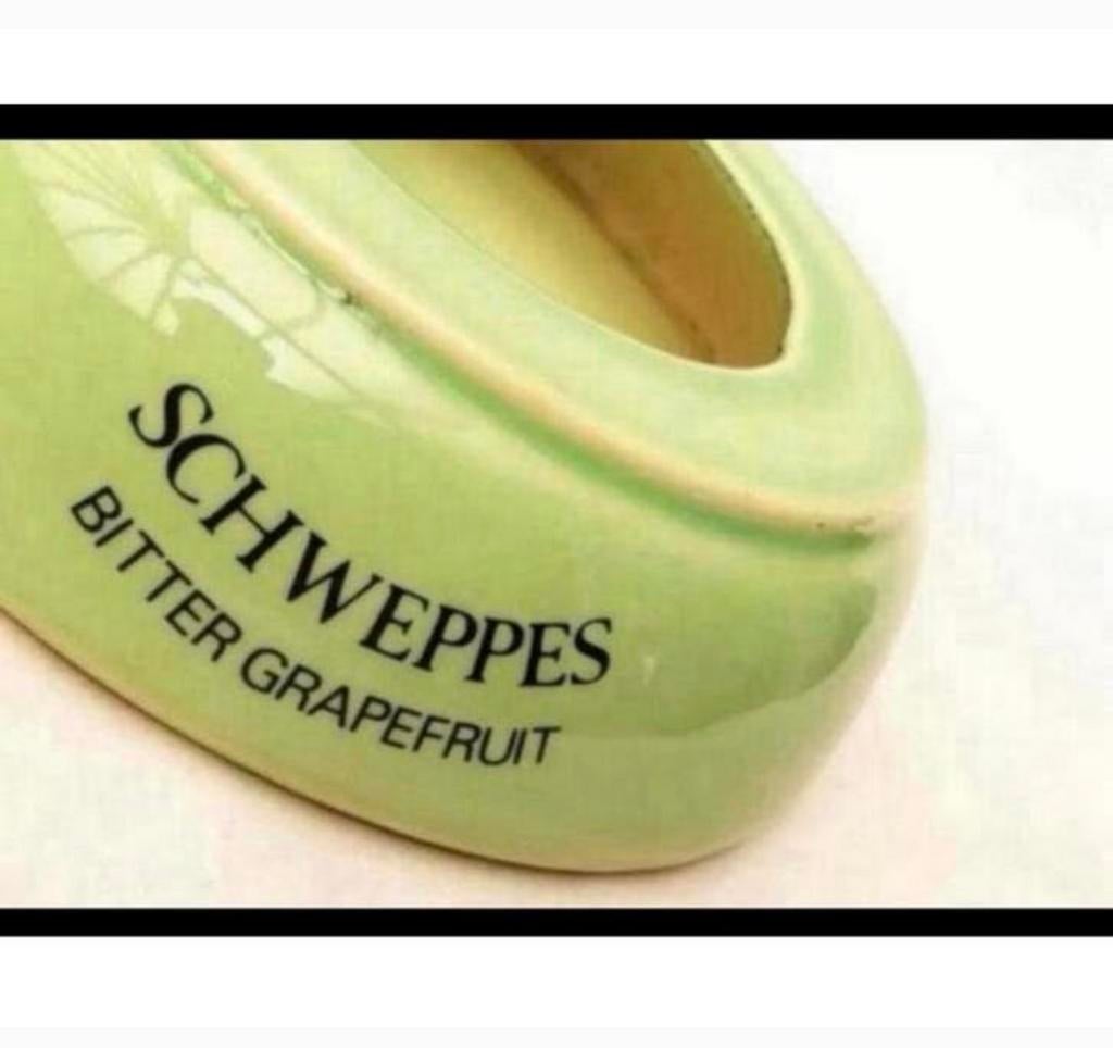 Vintage Schweppes Bitter Grapefruit Groene Ceramic Asbak, Verzamelen, Ophalen of Verzenden, Zo goed als nieuw, H, H