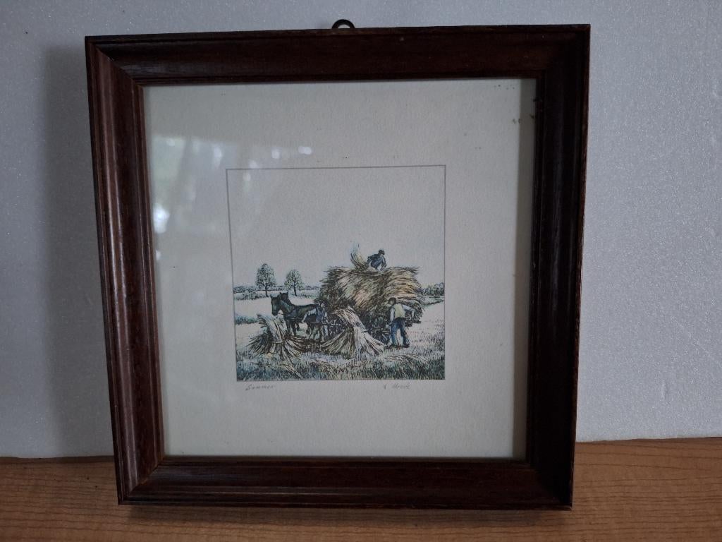 schilderij summer zomer litho, Ophalen of Verzenden