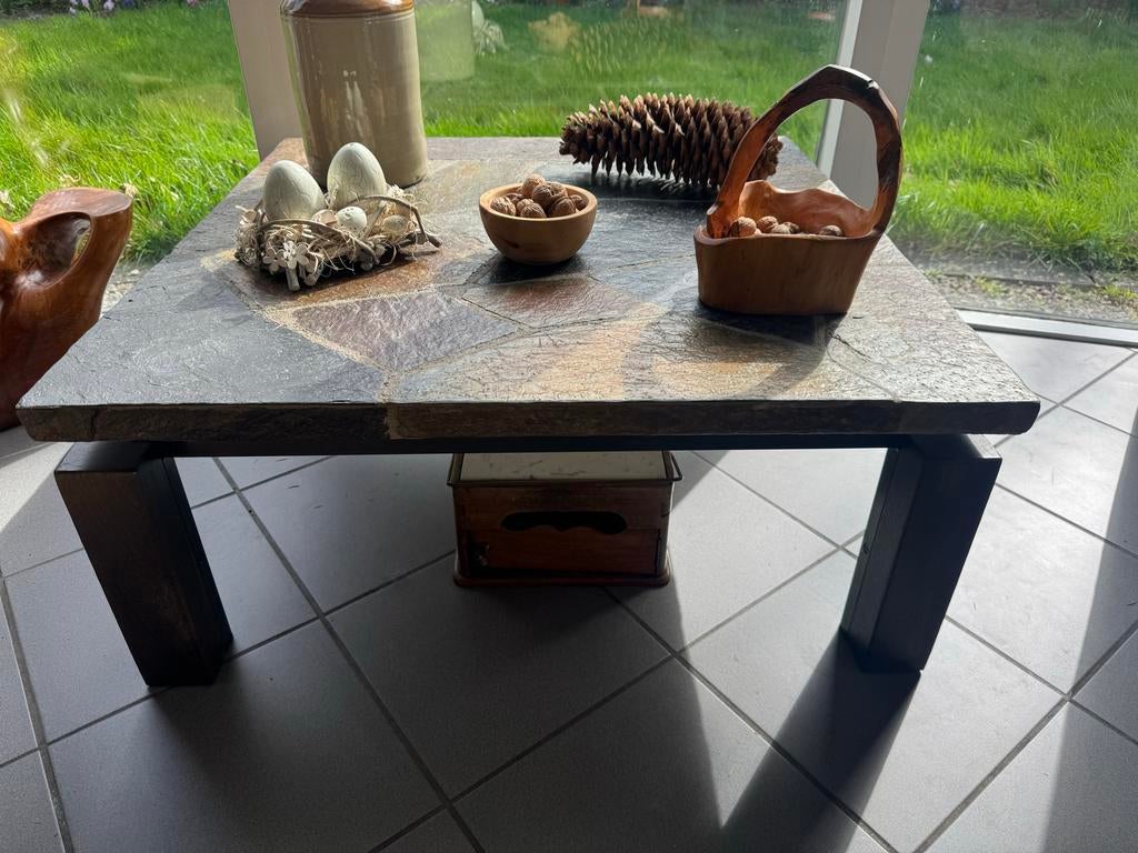 Mozaïek salontafel jaren 70 (90x90, hoogte 40), Overige materialen, Gebruikt, Minder dan 50 cm, Rechthoekig