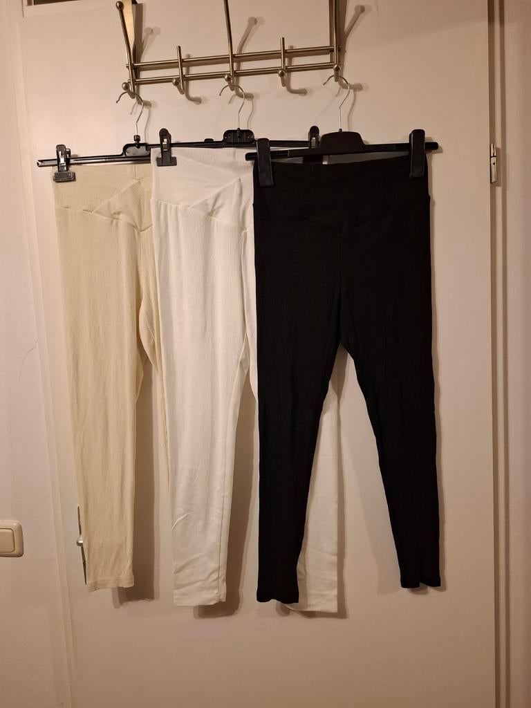 Shein legging's 3 x zwart-wit-beige maat M., Kleding | Dames, Leggings, Maillots en Panty's, Ophalen of Verzenden, Zo goed als nieuw