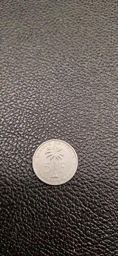 Belgisch congo Ruanda-Urundi 5 frank 1958, Ophalen of Verzenden, Overige landen