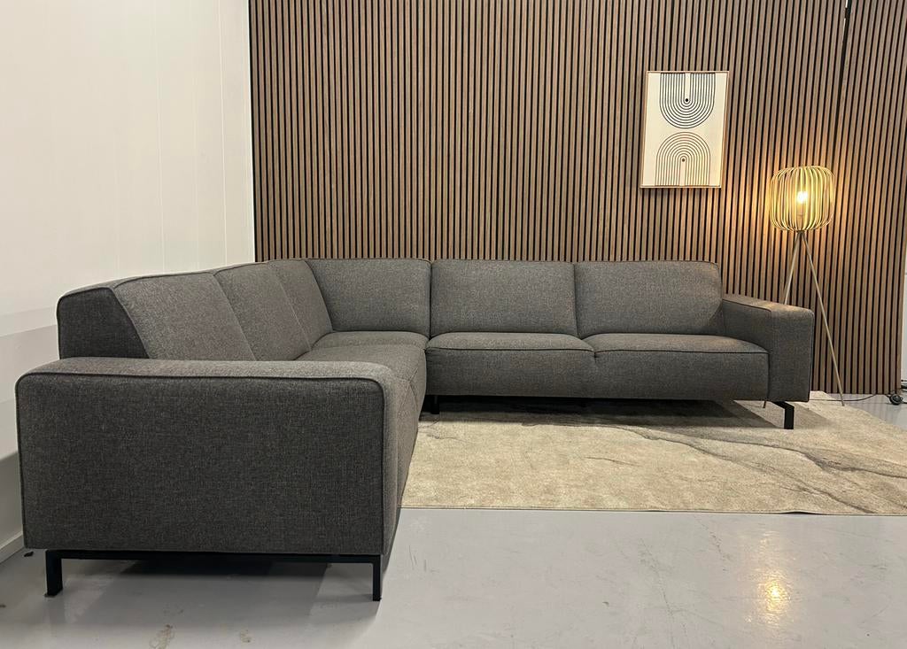 Hoekbank - Grijs / Antraciet - Gereinigd - Nette Staat, Huis en Inrichting, Banken | Bankstellen, Ophalen of Verzenden, Zo goed als nieuw
