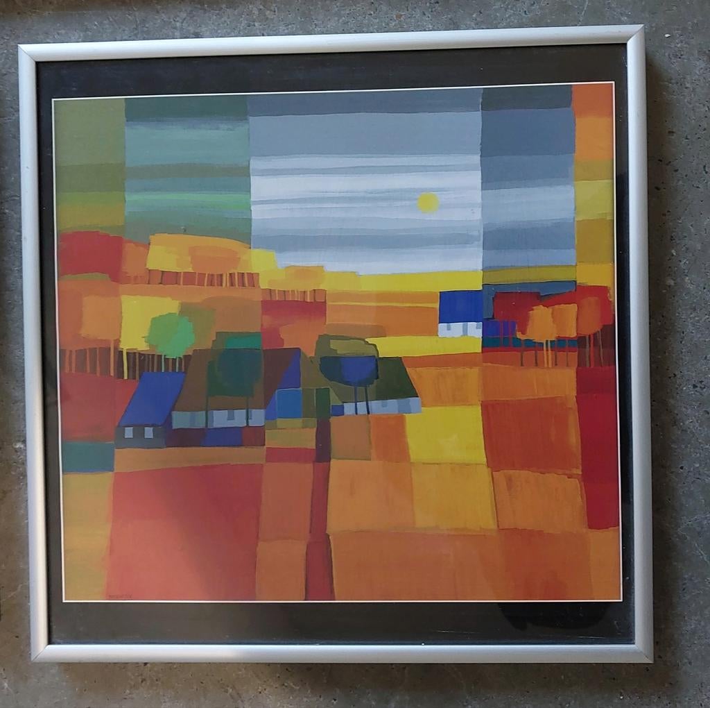 Schilderij Ton Schulten reproductie in lijst 30x30 cm, Ophalen of Verzenden