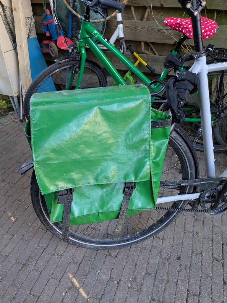 Groene fietstassen, Fietsen en Brommers, Fietsaccessoires | Fietstassen, Ophalen of Verzenden, Gebruikt