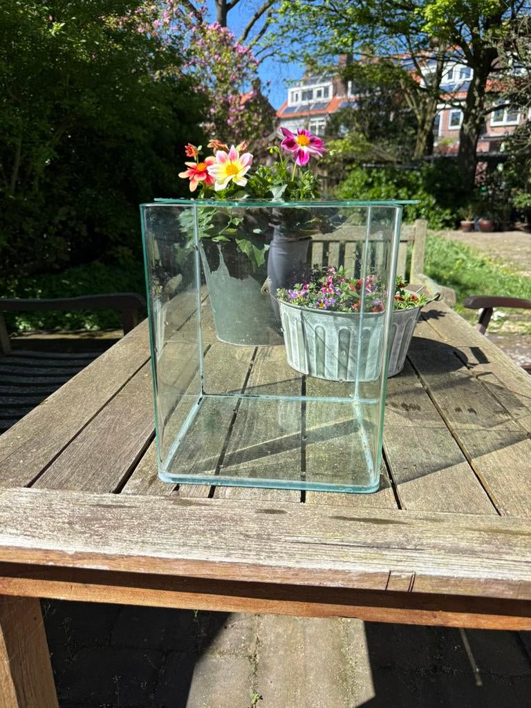 dennerle 20L nano cube aquarium met deksel, Gebruikt, Leeg aquarium, Inclusief toebehoren, Dennerle