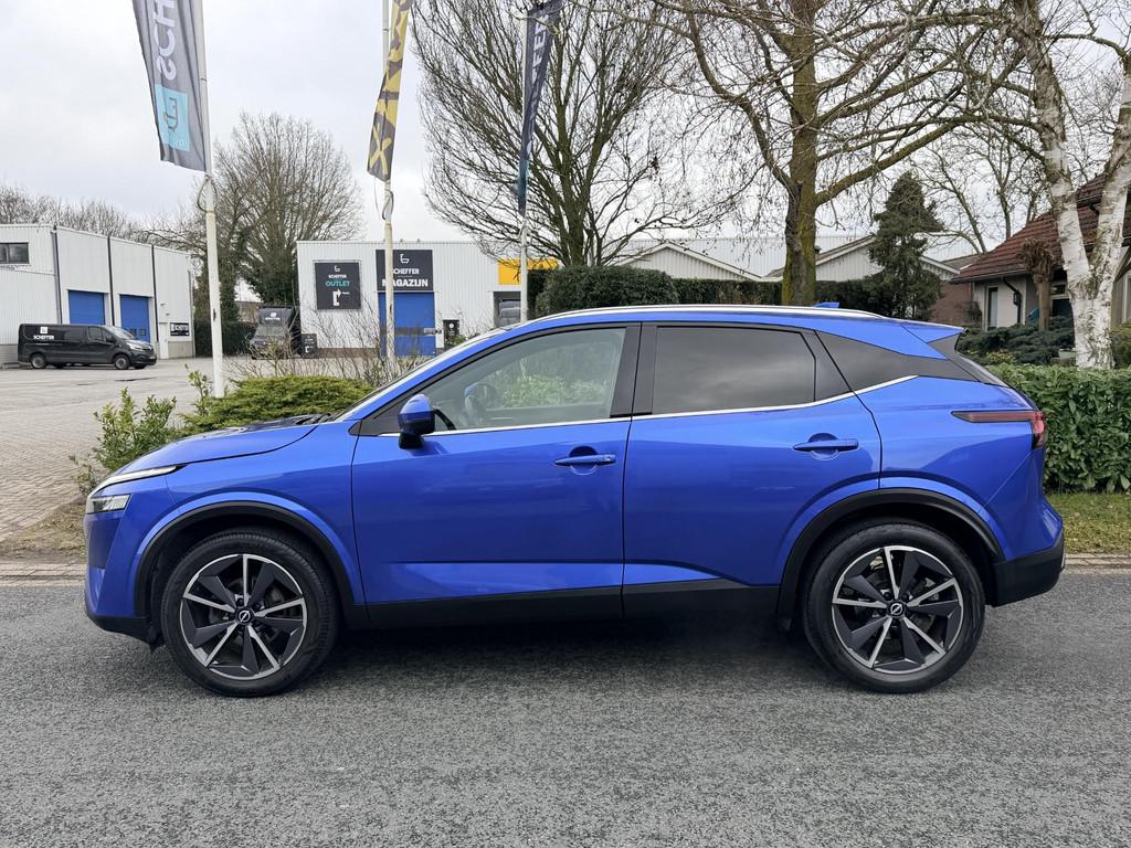 Nissan Qashqai 1.3 MHEV 158PK Automaat Tekna•Pano•ACC, Euro 6, Blauw, Leder en Stof, Bedrijf