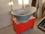 Zinken badkuip / teil, Ophalen, Rond, Metaal, 60 tot 100 cm
