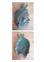 Vintage koperen plaquette Indiaan, Antiek en Kunst, Ophalen of Verzenden