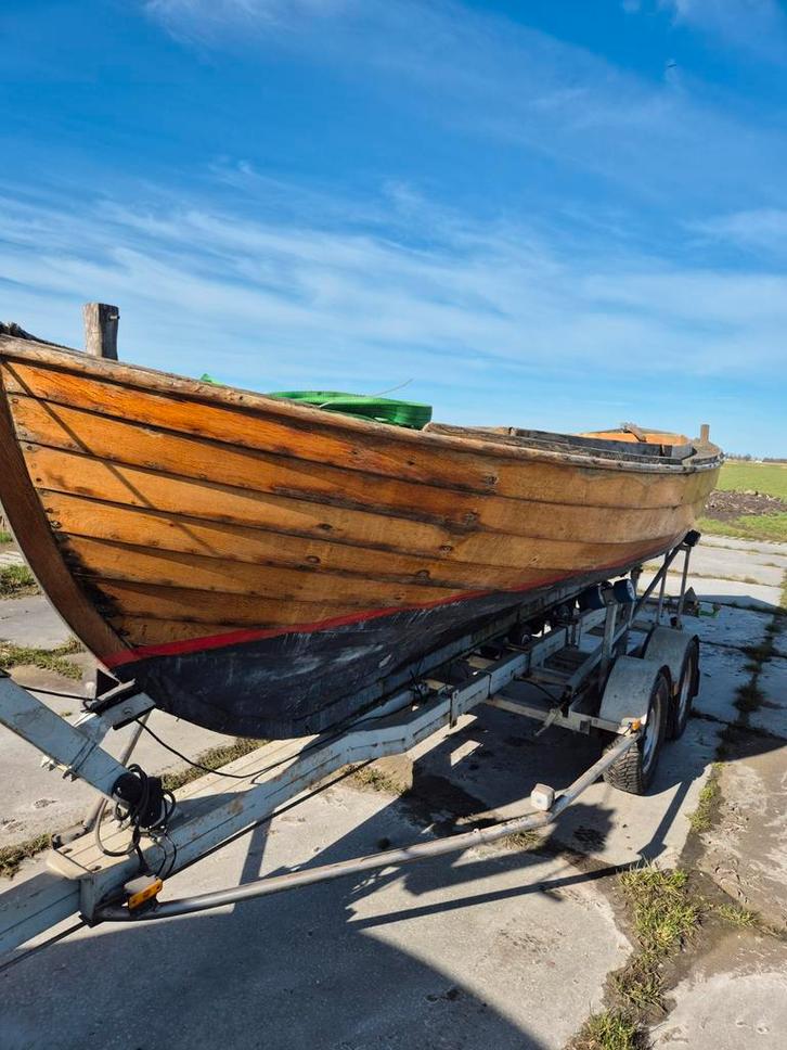 Houten sloep met Sabb 1 cilinder diesel, Watersport en Boten, Roeiboten, Gebruikt, Hout, Met aanhanger of trailer, Ophalen