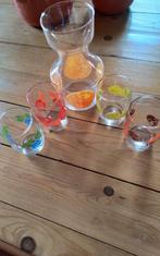 💐VINTAGE SAPKAN EN 4 GLAASJES MET FRUITMOTIEF, Ophalen of Verzenden, Zo goed als nieuw, Overige typen