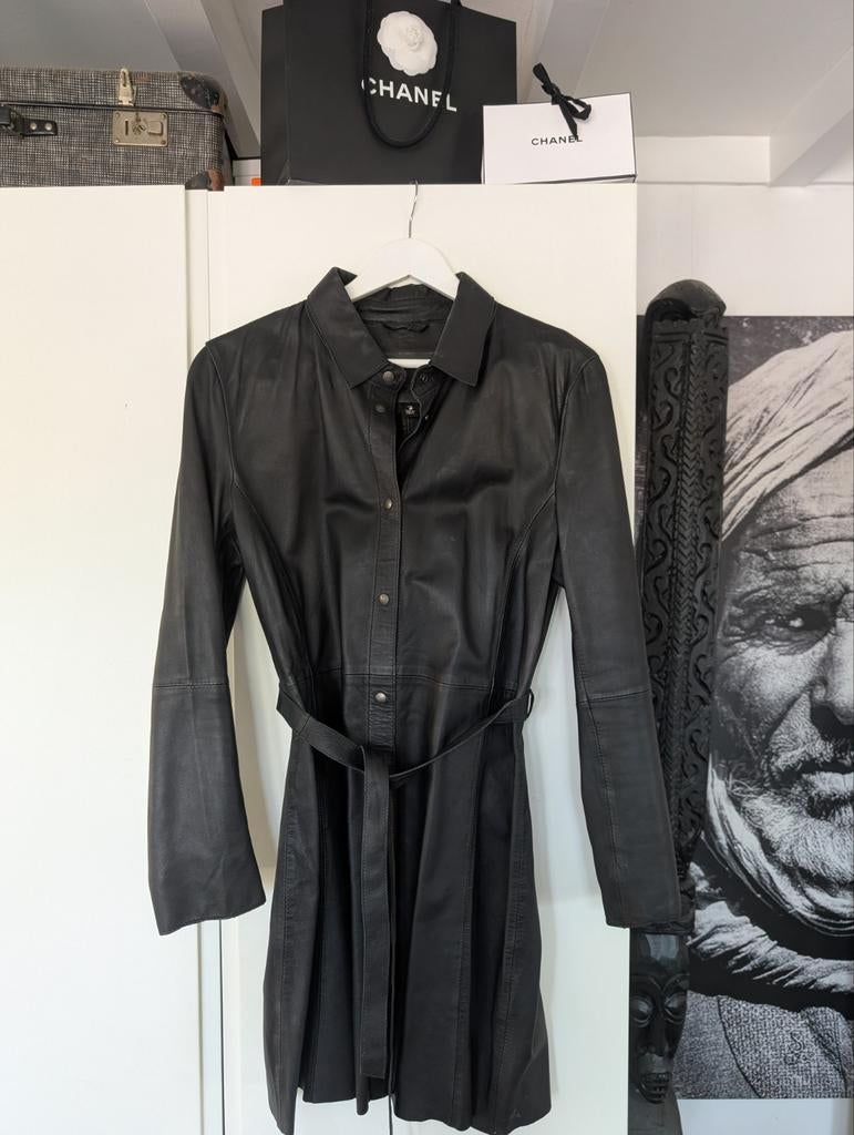 Goosecraft. Mooie soepel vallende  zwarte lams leren jurk., Ophalen of Verzenden, Zo goed als nieuw, Zwart