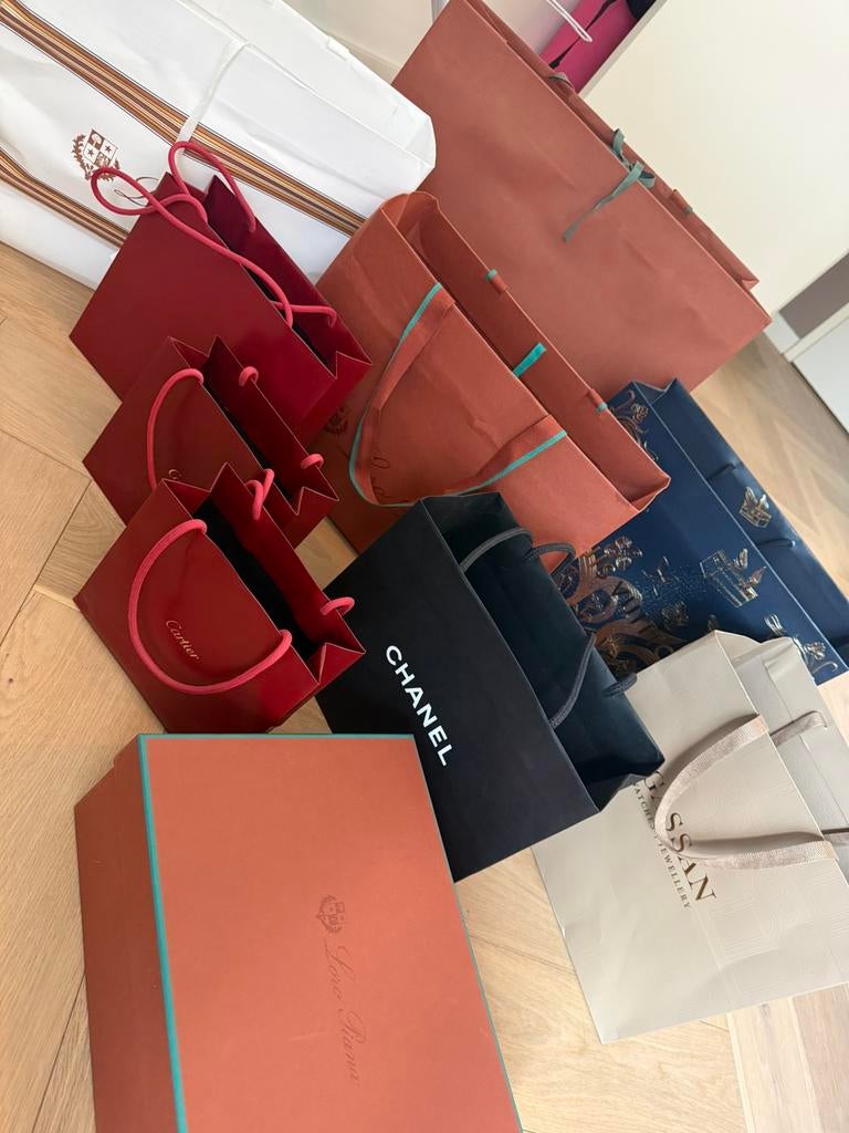 Originele tasjes verpakking chanel cartier loro piana ysl lv, 30 cm of meer, Zwart, Minder dan 35 cm, Ophalen of Verzenden