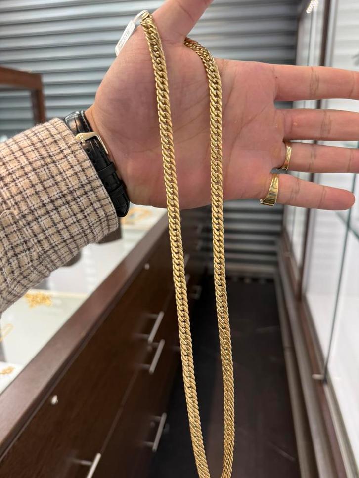 Prachtige 14 karaats gouden CUBAN / GOURMET ketting, Sieraden, Tassen en Uiterlijk, Kettingen, Nieuw, Goud, Ophalen of Verzenden