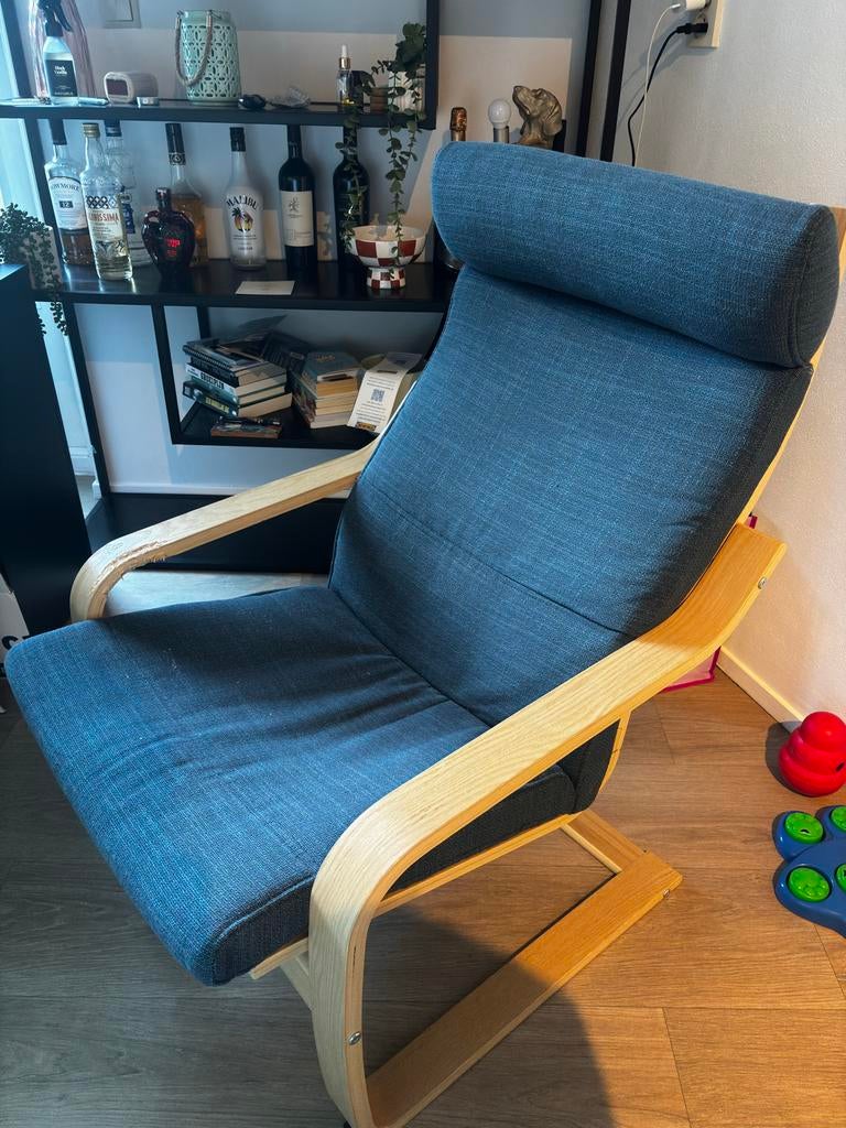 FREE IKEA Poäng Stoel, Gebruikt, Blauw, Ophalen of Verzenden, Eén