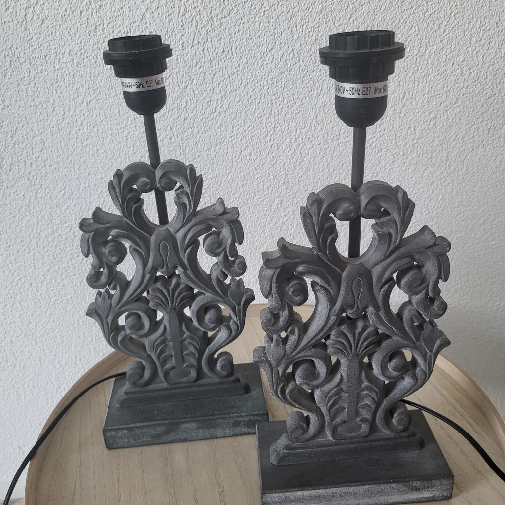 Set barok lampenstandaards., Ophalen of Verzenden, Zo goed als nieuw, Overige materialen, Minder dan 50 cm