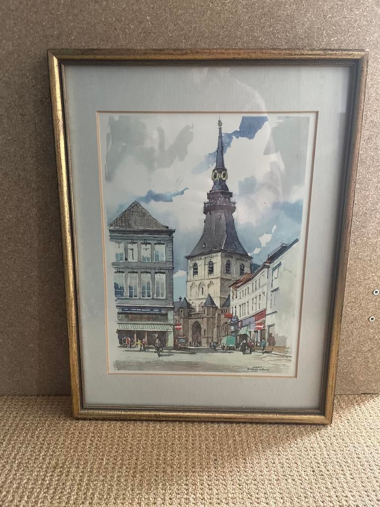 Schilderij Herman Verbaerf - Hasselt, Ophalen of Verzenden