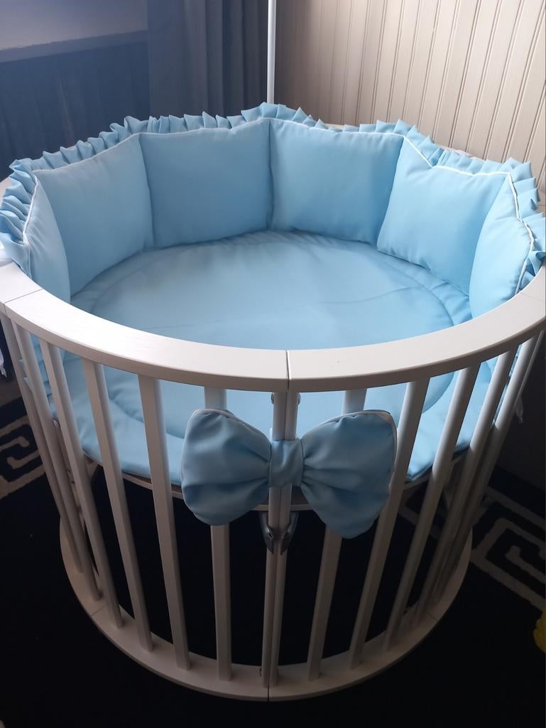 NIEUW! Handgemaakte Baby Blauwe Box Aankleding 90/92 CM, Kinderen en Baby's, Boxen, Ophalen of Verzenden, Nieuw, Rond, Boxkleed