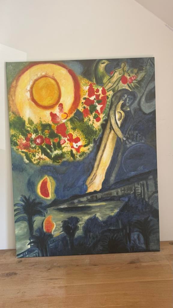 Chagall bruidspaar, remake groot schilderij. Bijna gratis, Ophalen