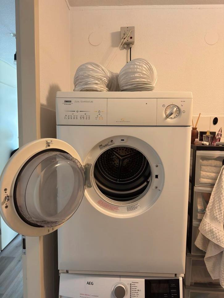 Zanussi luchtdroger TD 4110, Witgoed en Apparatuur, Wasdrogers, Gebruikt, Luchtafvoer, Voorlader, 4 tot 6 kg, 85 tot 90 cm, Ophalen