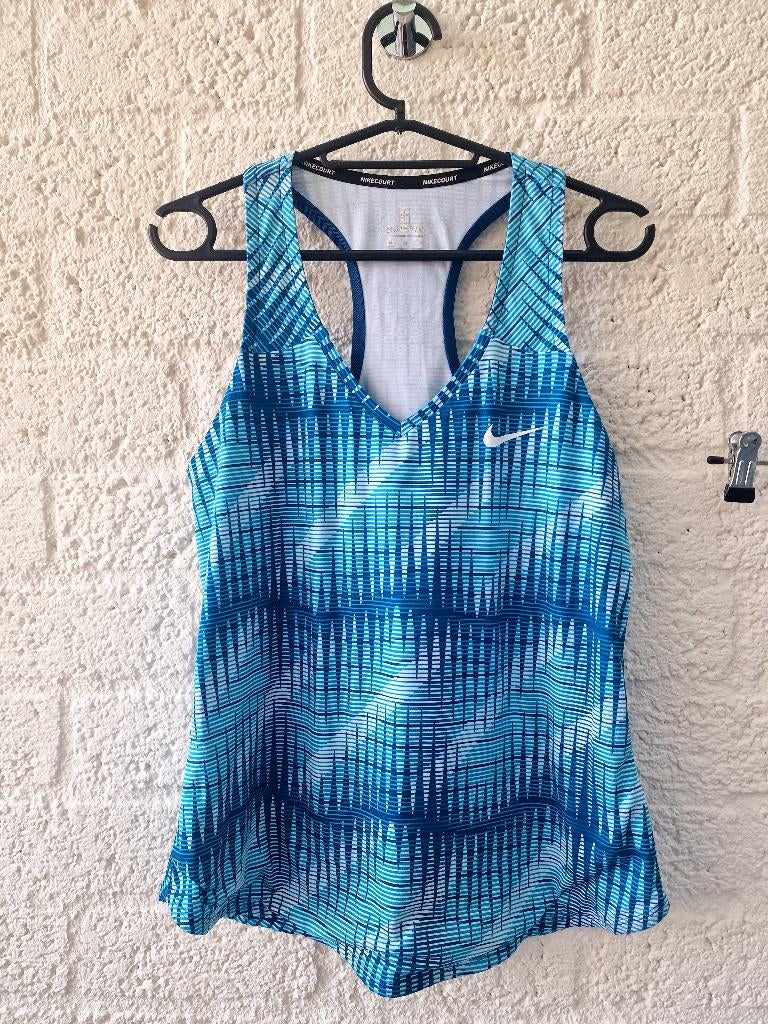 NikeCourt Dri-FIT tanktop blauw M tennis, Kleding | Dames, Sportkleding, Ophalen of Verzenden, Zo goed als nieuw, Blauw, Fitness of Aerobics