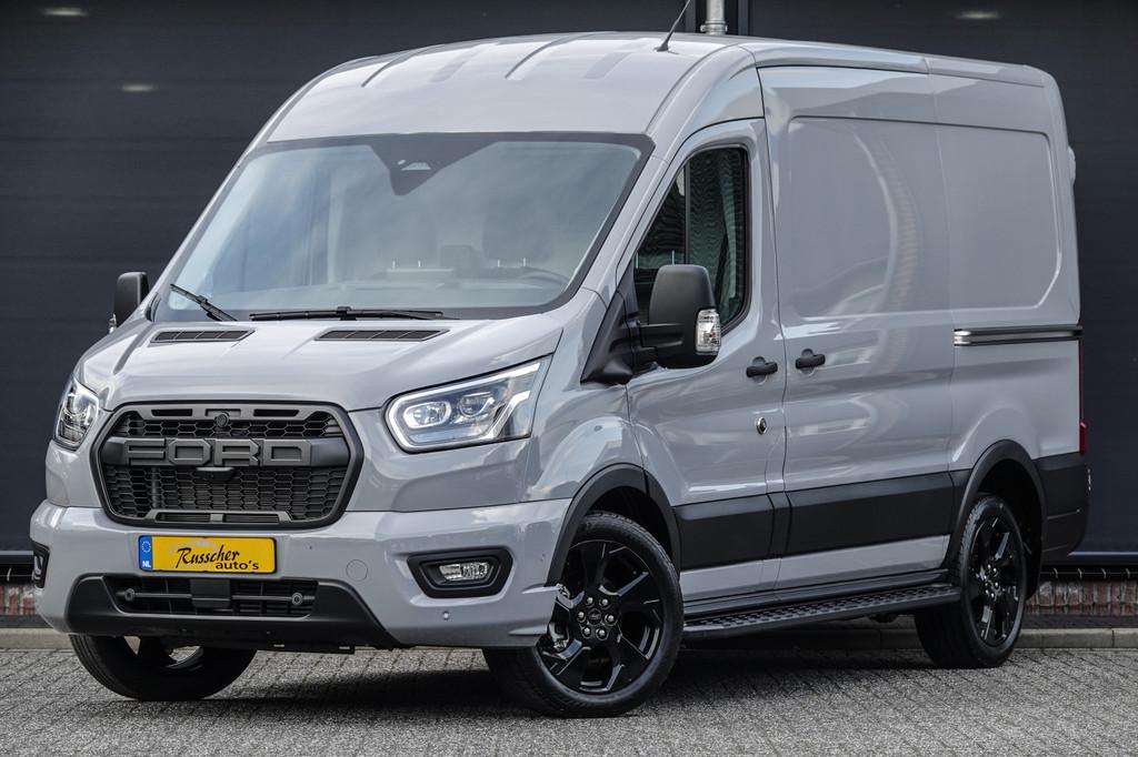 Ford Transit L2H2 | 2.0Tdci 165Pk A8 Aut. | 350 | Raptor Edi, Auto's, Bestelauto's, 12 maanden, Stof, Zwart, 2800 kg