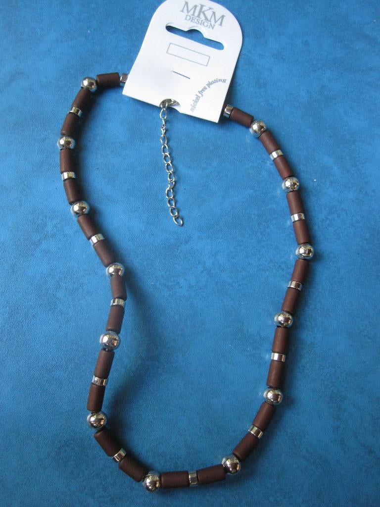 Bruine kralenketting (nieuw), Ophalen of Verzenden, Nieuw, Bruin, Overige materialen