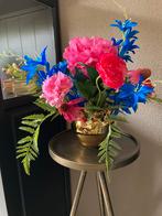 Roze/blauwe Zijden bloemen in Toetervaas Zijden, Ophalen of Verzenden, Nieuw