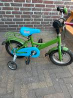 Groene kinderfiets met zijwieltjes, Ophalen of Verzenden, Gebruikt, Minder dan 16 inch, Zijwieltjes