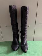 Paarse leren laarzen, Kleding | Dames, Schoenen, Hoge laarzen, Overige kleuren, Ophalen of Verzenden, Onbekend