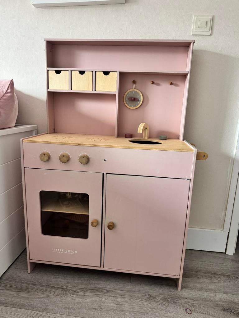Little Dutch Houten Speelkeuken Roze - prima staat, Ophalen, Gebruikt, Hout, Speelkeuken