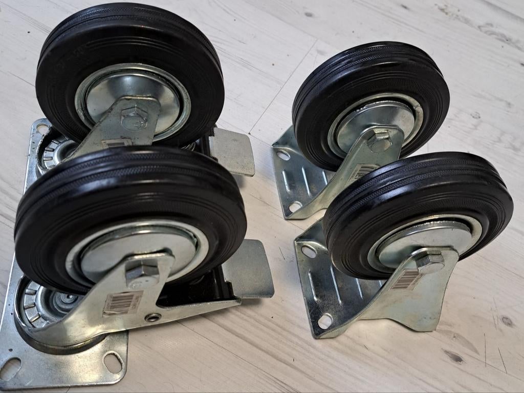 Transportapparaatrol 140 mm, Zwenkwiel met totale blokkering, Ophalen, Zo goed als nieuw