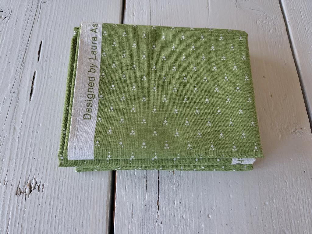 Prachtige Laura Ashley stof - groen/wit, Nieuw, Ophalen of Verzenden, 30 tot 120 cm, Katoen