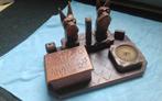 Houten bureau set met twee hondjes, Antiek en Kunst, Ophalen