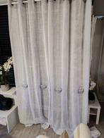 Set van 2 glasgordijnen met hartjes en sweet home, Huis en Inrichting, Gebruikt, 100 tot 150 cm, 200 cm of meer, Grijs