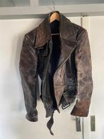 vintage leren jack, Maat 52/54 (L), Hanro, Bruin, Ophalen of Verzenden