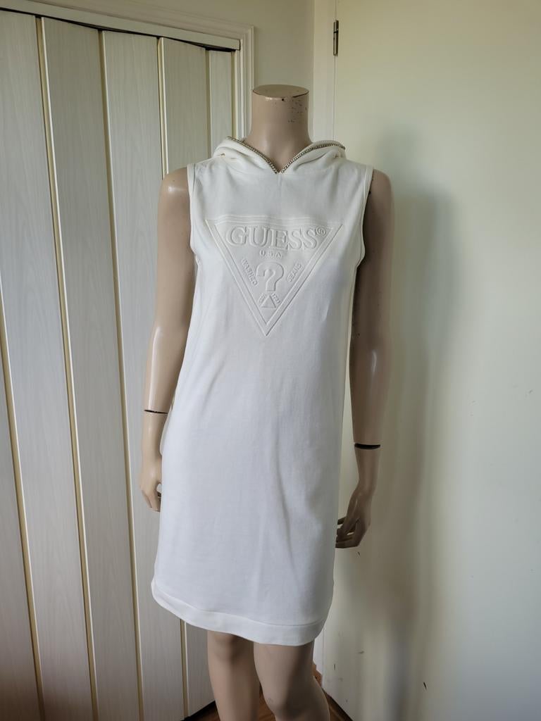 Guess hoodie jurk wit met strassteentjes maat S/36, Guess, Wit, Ophalen of Verzenden, Zo goed als nieuw