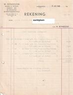 Hardinxveld  W. Ritmeester hoepels rijshout factuur  1942, Verzamelen, Merken en Reclamevoorwerpen, Ophalen of Verzenden, Zo goed als nieuw