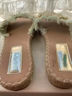 Ibiza slippers met schelpjes en steentjes - mintgroen (mt 39, Ophalen of Verzenden, Gedragen, Groen, Slippers