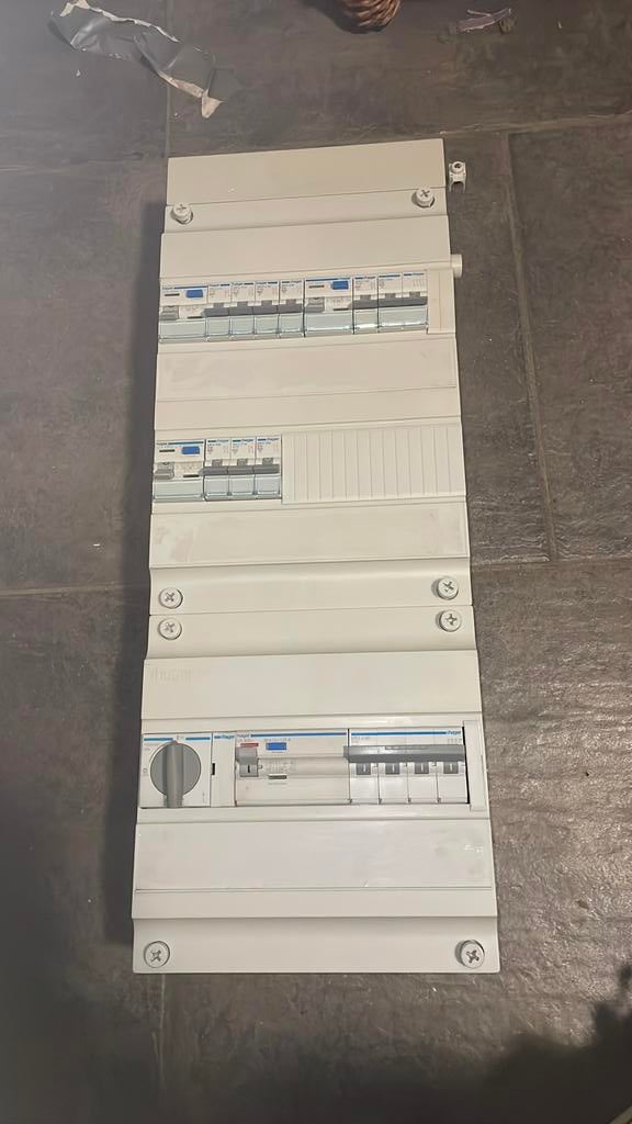 HAGER 3 fase groepenkast met fornuisgroep en krachtgroep, Doe-het-zelf en Verbouw, Elektra en Kabels, Ophalen of Verzenden, Zo goed als nieuw