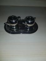 Vintage Verzilverde Miniatuur Cruet-set / Tafeldecoratie, Ophalen of Verzenden, Zo goed als nieuw