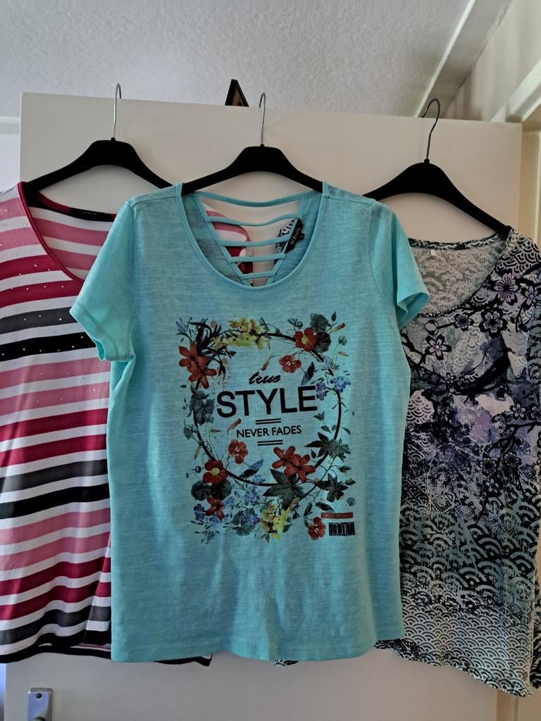 Mooie dames shirts maat L., Ophalen of Verzenden, Zo goed als nieuw, Maat 38/40 (M), Korte mouw