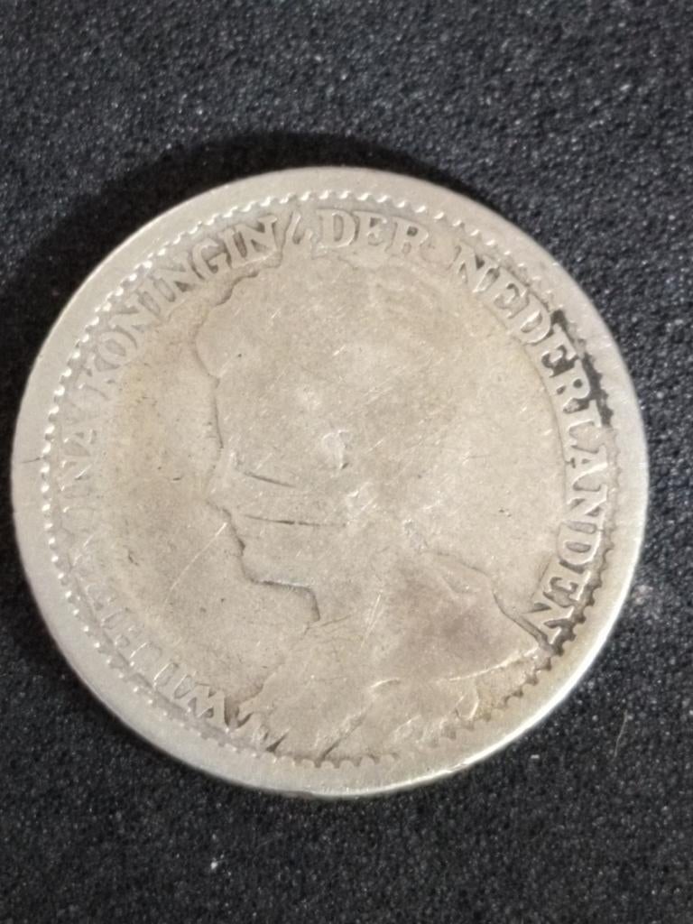 25 cent 1912 Wilhelmina, Postzegels en Munten, Munten | Nederland, Ophalen of Verzenden, Koningin Wilhelmina, 25 cent