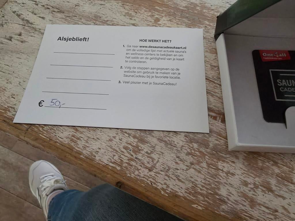 Saunakado bon, Ophalen of Verzenden