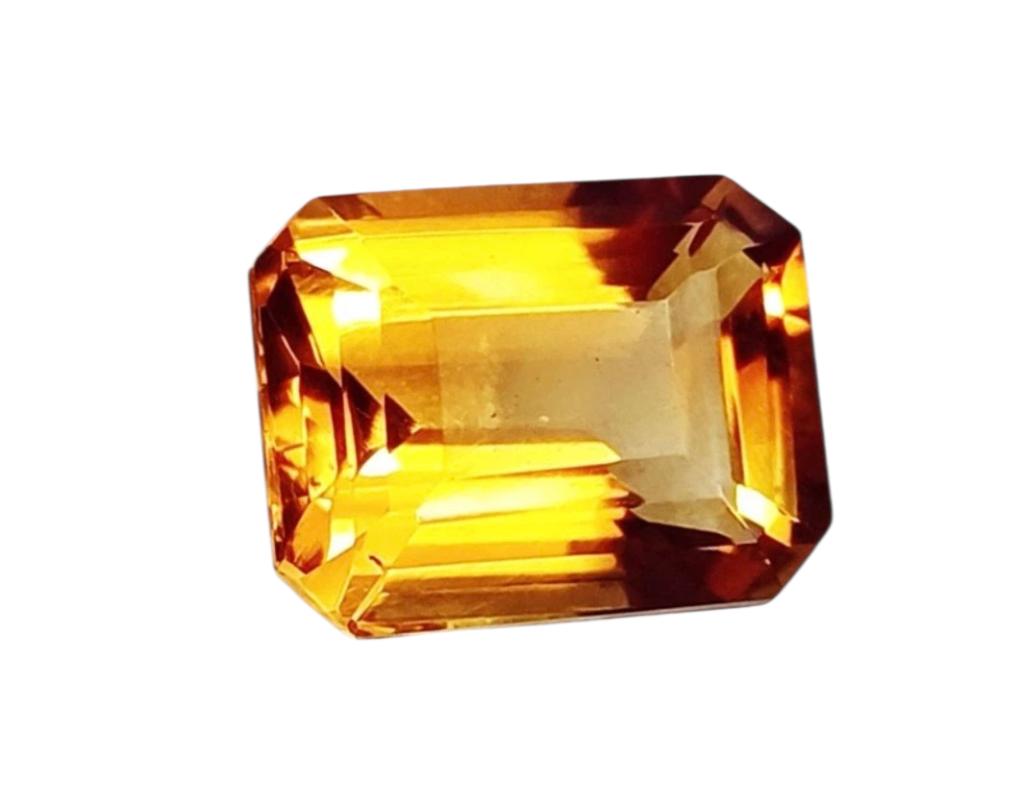 Facet geslepen citrien  11,50 ct  met GGL certificaat, Ophalen of Verzenden, Mineraal