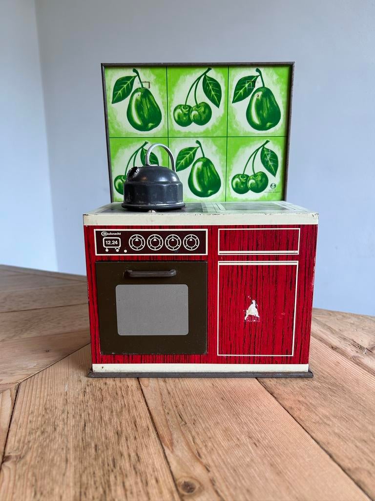 3 vintage retro blikken speelgoed keukentjes, Ophalen of Verzenden