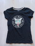 Zwart T-shirt met luipaardprint - Maat 134, Kinderen en Baby's, Kinderkleding | Maat 140, Gebruikt, Kids, Jongen of Meisje, Ophalen of Verzenden