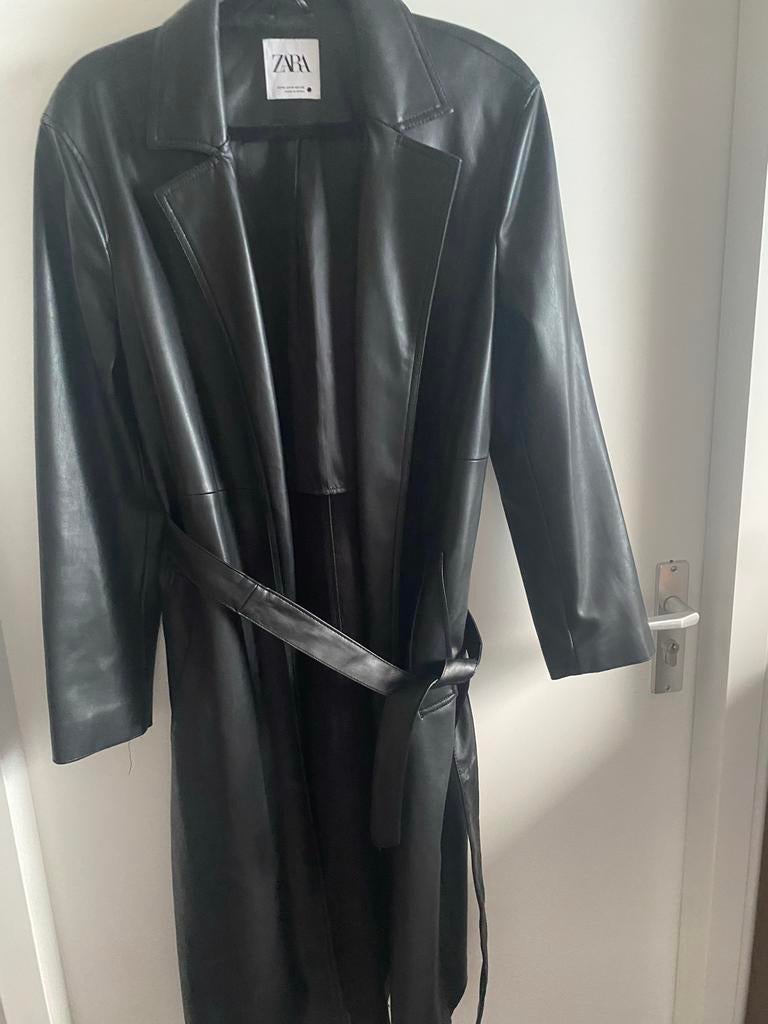 Zara leren jas - Zwart, Maat M, Ophalen of Verzenden, Zo goed als nieuw, Maat 38/40 (M), Zwart